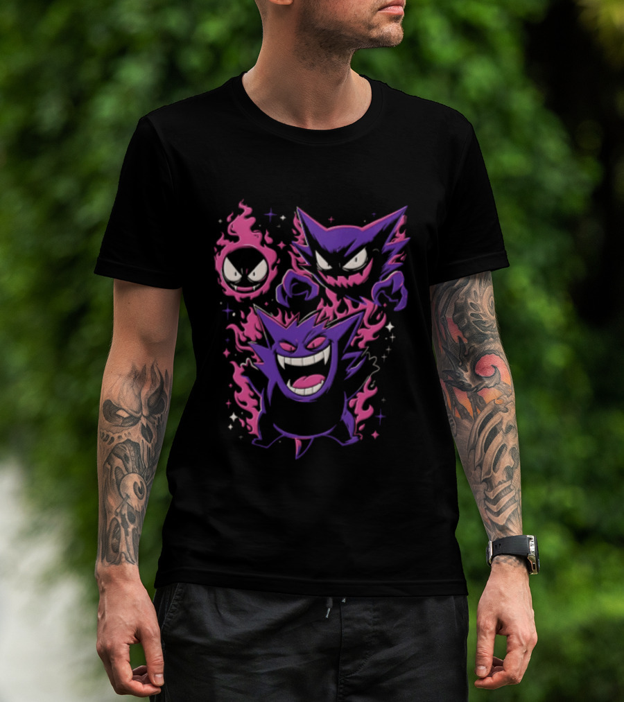 Terror Gang Gengar Haunter Gastly Pokemon Flame T-Shirt