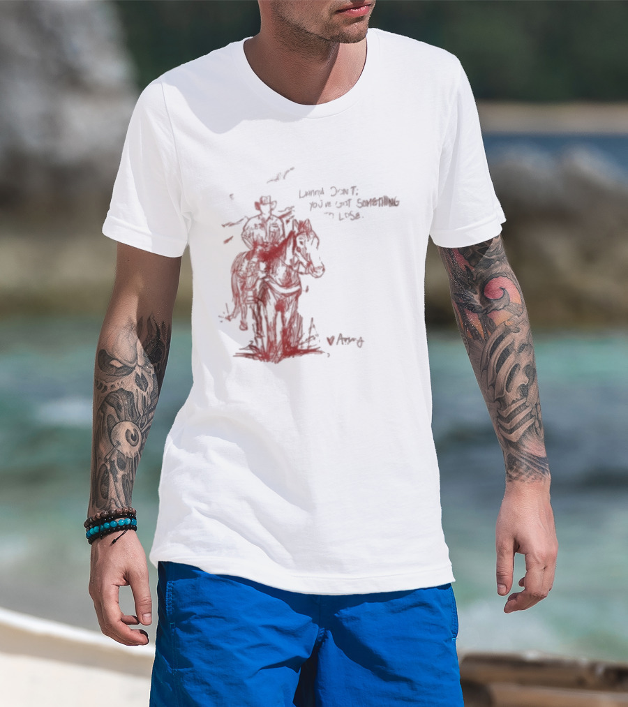 Avery Anna Danny Art Cowboy With Heart And Butterfly T-Shirt