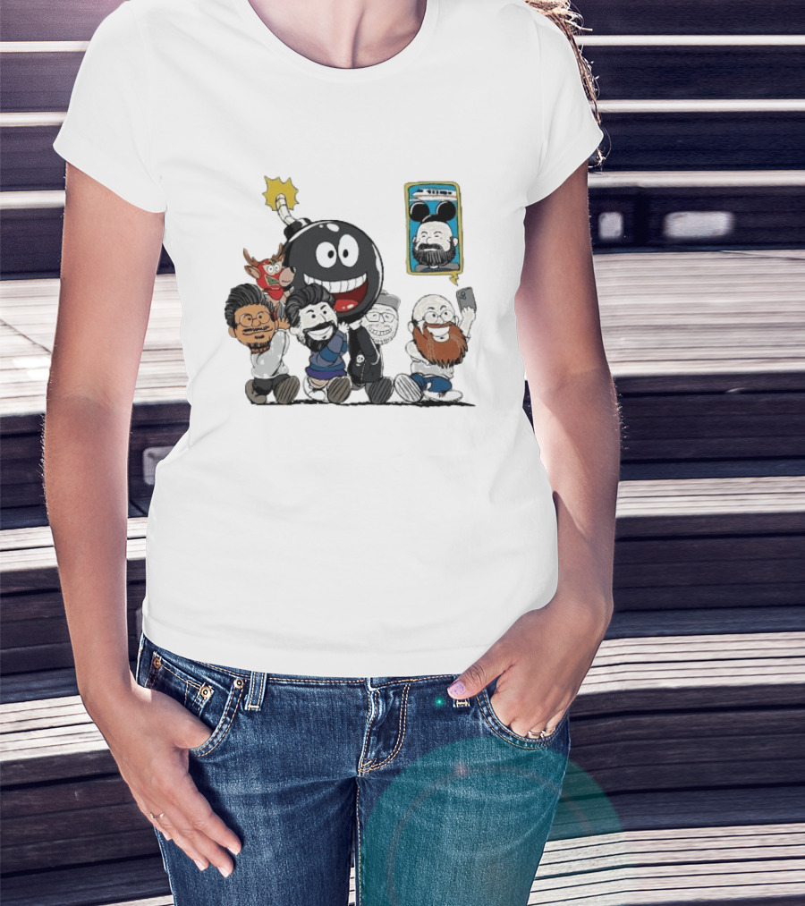 We Bought A Bomb Cartoon Characters With Deer And Giant Bomb T-Shirt