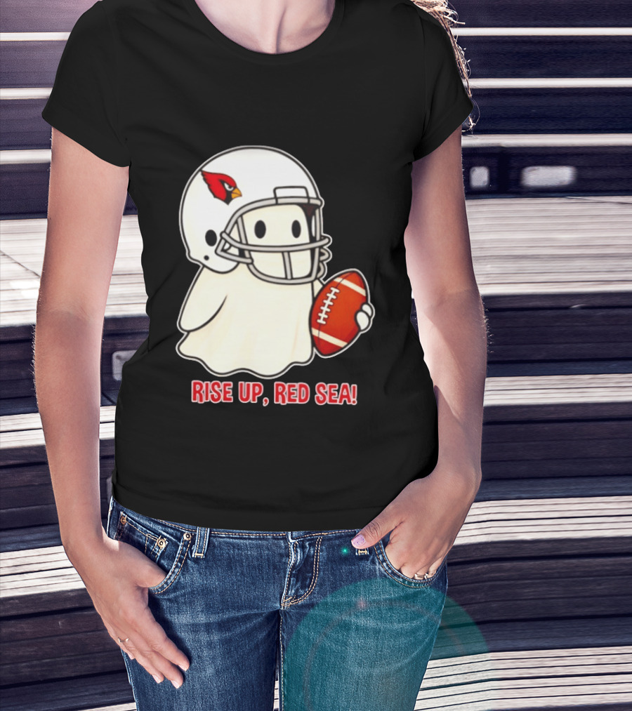 Arizona Cardinals Ghost Football Halloween Rise Up Red Sea 2026 T-Shirt