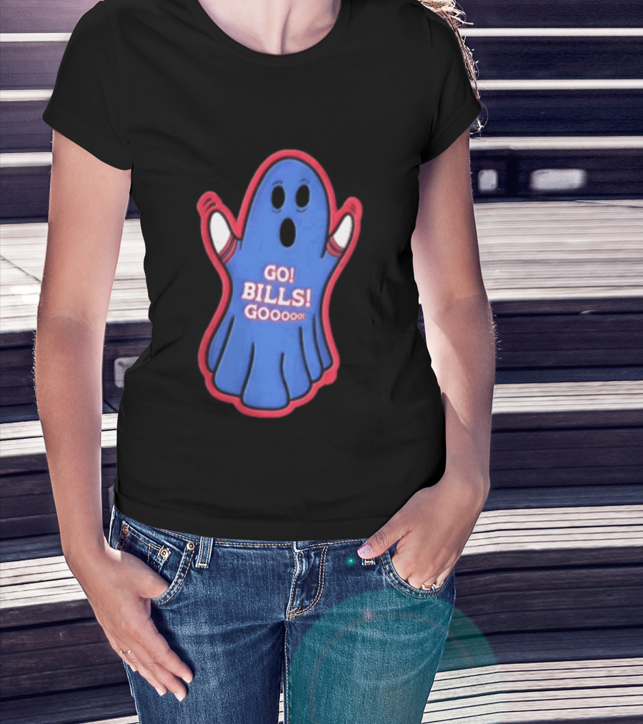 GO Bills Gooooo Blue Ghost In Sports Sleeves T-Shirt