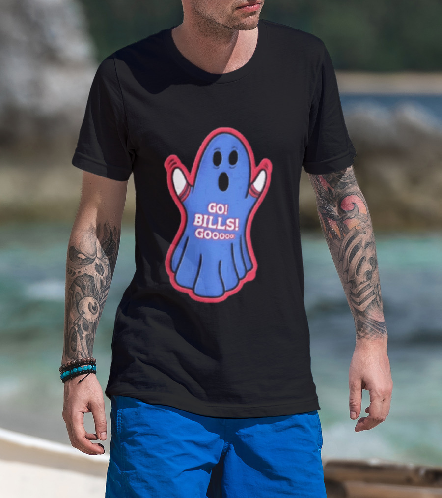 GO Bills Gooooo Blue Ghost In Sports Sleeves T-Shirt