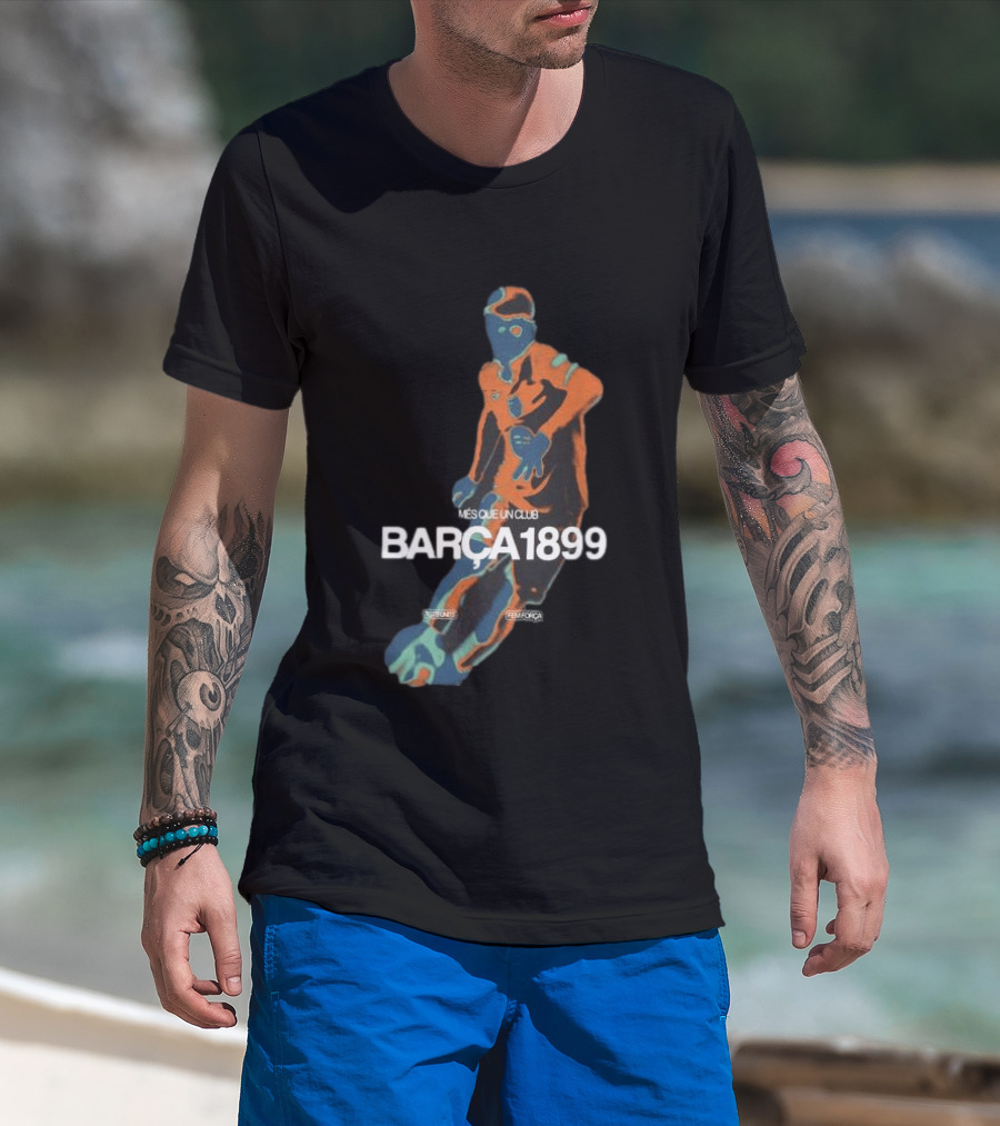 BARÇA 1899 Més Que Un Club Vibrant Black Pulse Player FCBarcelona T-Shirt