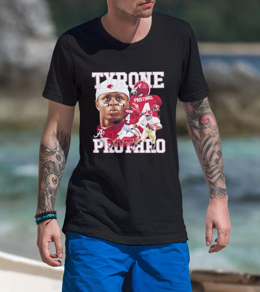 Football Alumni Alabama Crimson Tide Tyrone Prothro Player Collage Athletics T-Shirt