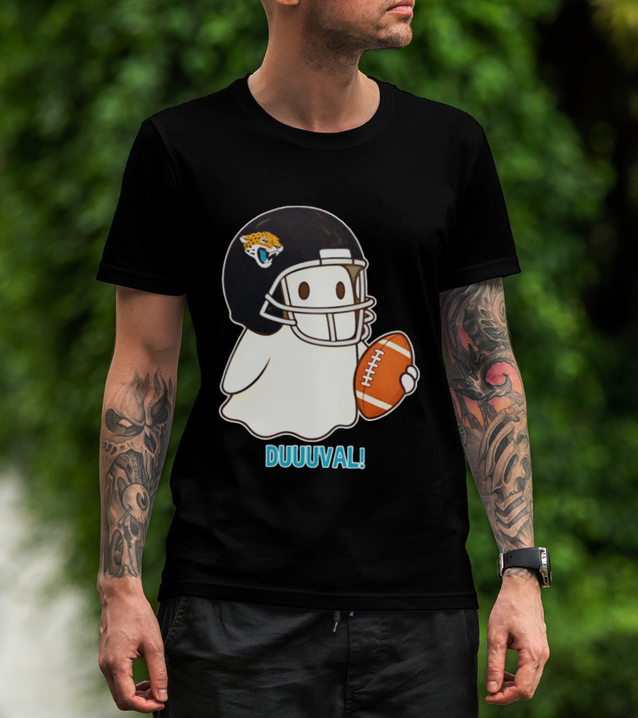Jacksonville Jaguars Ghost Football Duuuval Halloween 2026 T-Shirt