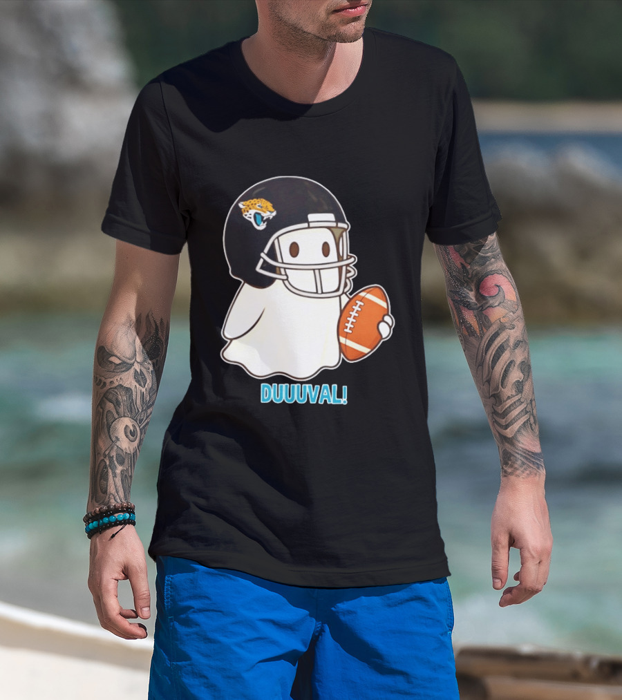 Jacksonville Jaguars Ghost Football Duuuval Halloween 2026 T-Shirt