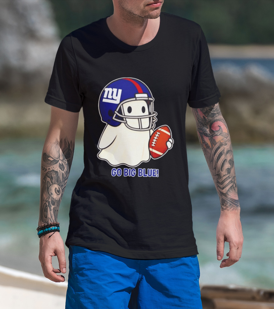 New York Giants Ghost Go Big Blue Halloween 2026 Football T-Shirt