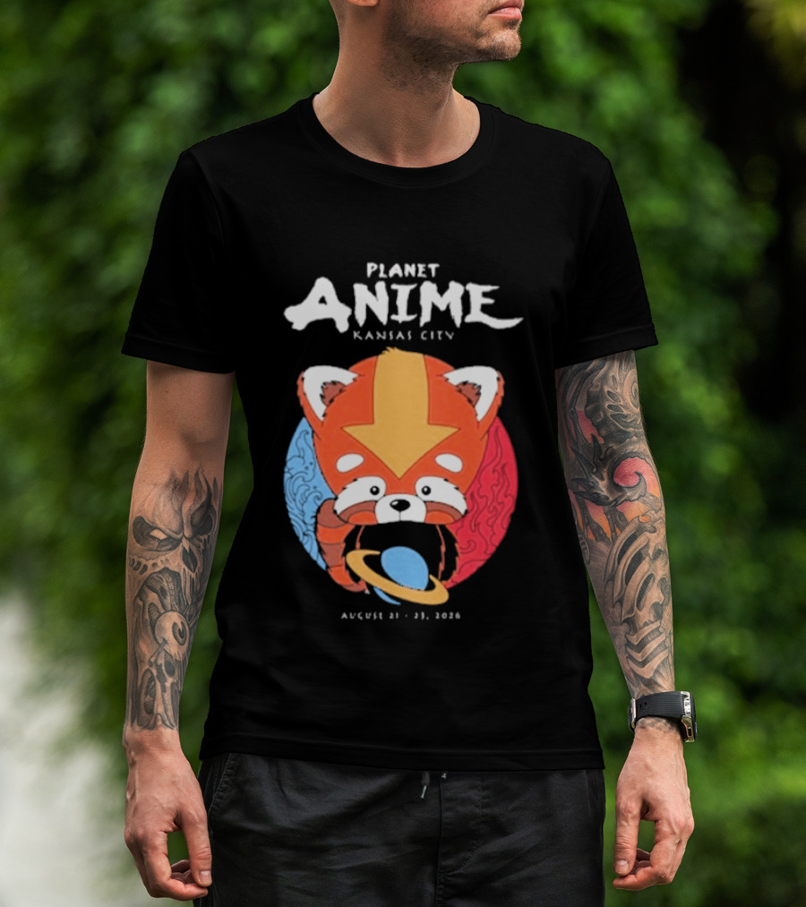 Planet Anime Kansas City August 21 2026 Panda Red Avatar Blue Circle T-Shirt