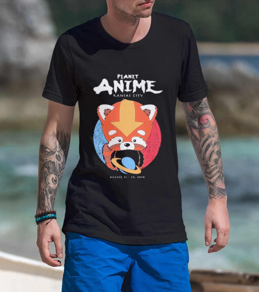 Planet Anime Kansas City August 21 2026 Panda Red Avatar Blue Circle T-Shirt