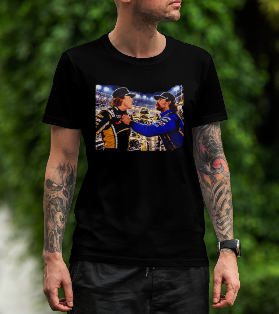 Ryan Blaney Carson Hocevar Confrontation NASCAR Race Night Scene T-Shirt