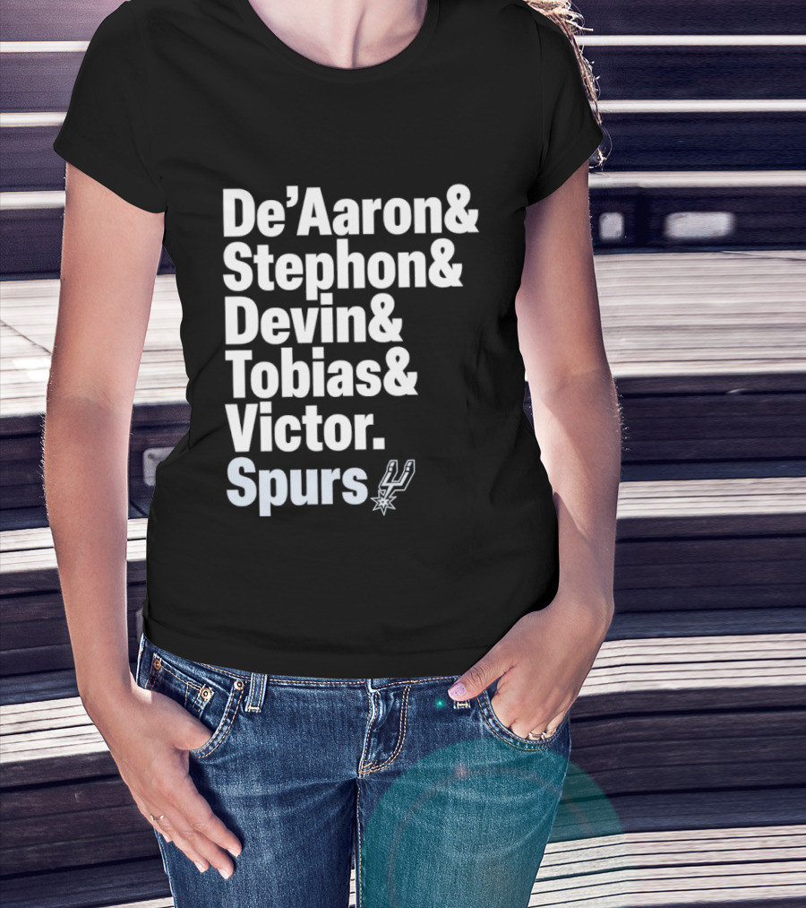 San Antonio Spurs De'Aaron Stephon Devin Tobias Victor Lineup 2026 T-Shirt