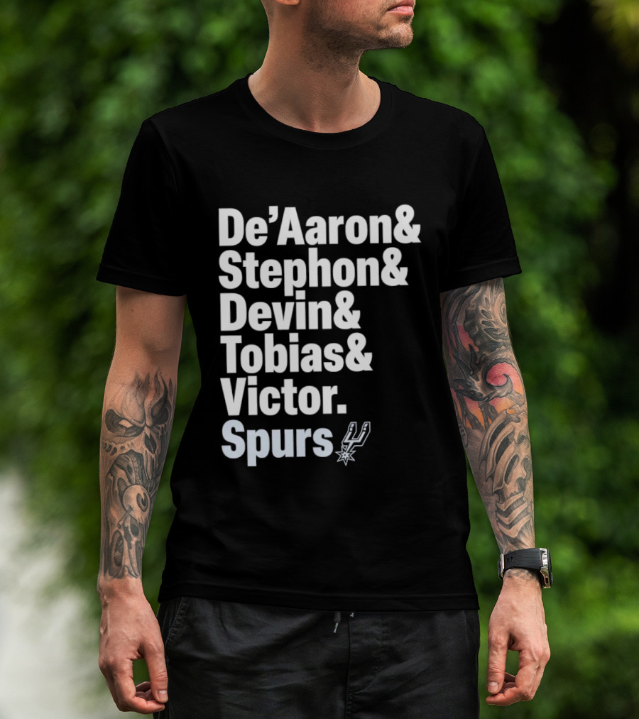 San Antonio Spurs De'Aaron Stephon Devin Tobias Victor Lineup 2026 T-Shirt