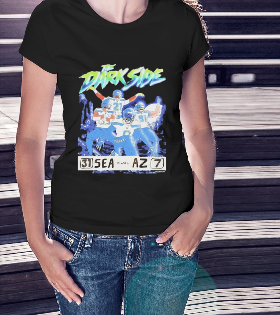 The Dark Side Seattle 31 Arizona 7 Final Score Players Celebration T-Shirt