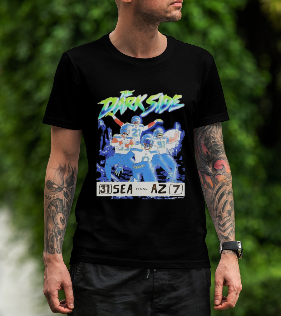 The Dark Side Seattle 31 Arizona 7 Final Score Players Celebration T-Shirt