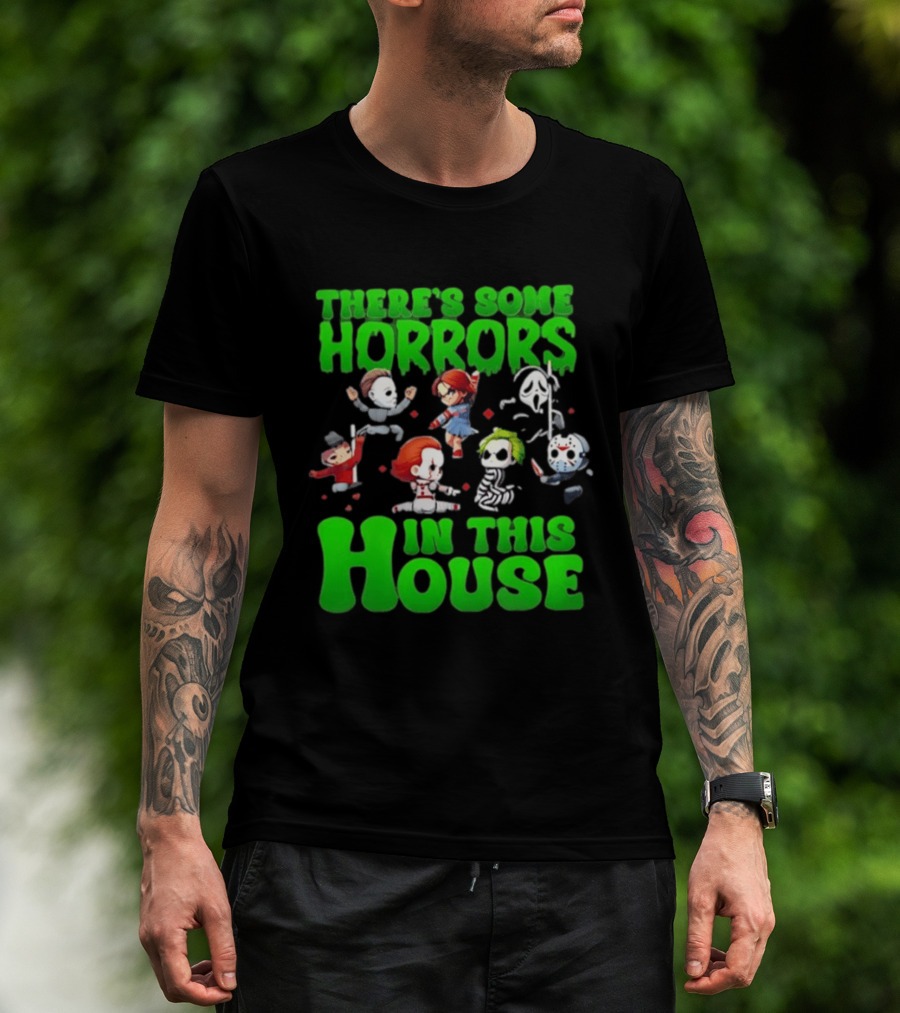 There's Some Horrors In This House Halloween Characters Dancing T-Shirt