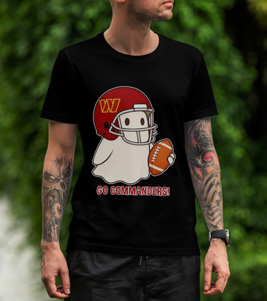 Washington Commanders Halloween Ghost Football Go Commanders 2026 T-Shirt