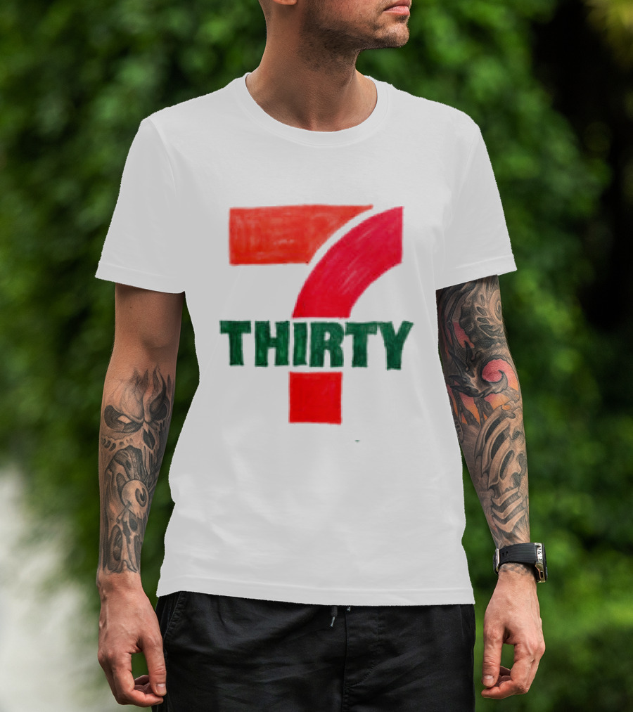 Asspizza Store 7 Thirty Hand Drawn Red Green Number T-Shirt
