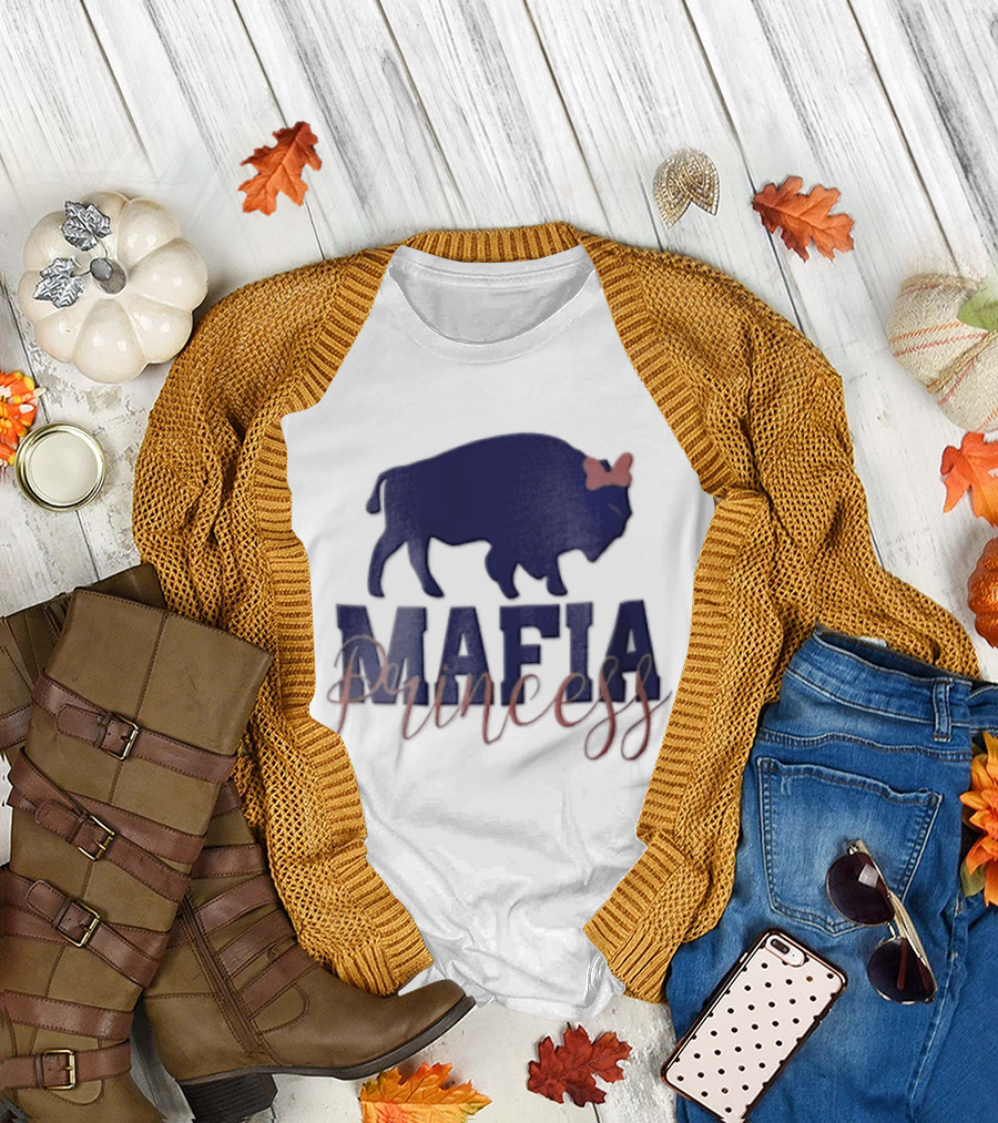 Buffalo Bills Mafia Princess Blue Buffalo Red Bow T-Shirt