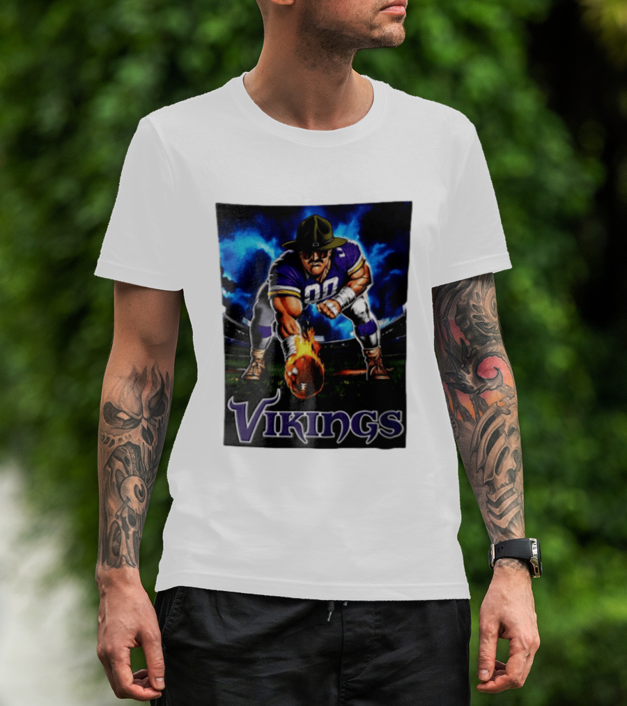 Vikings Ivan Pace Jr Muscular Football Player 00 Powerful Athletic Figure T-Shirt