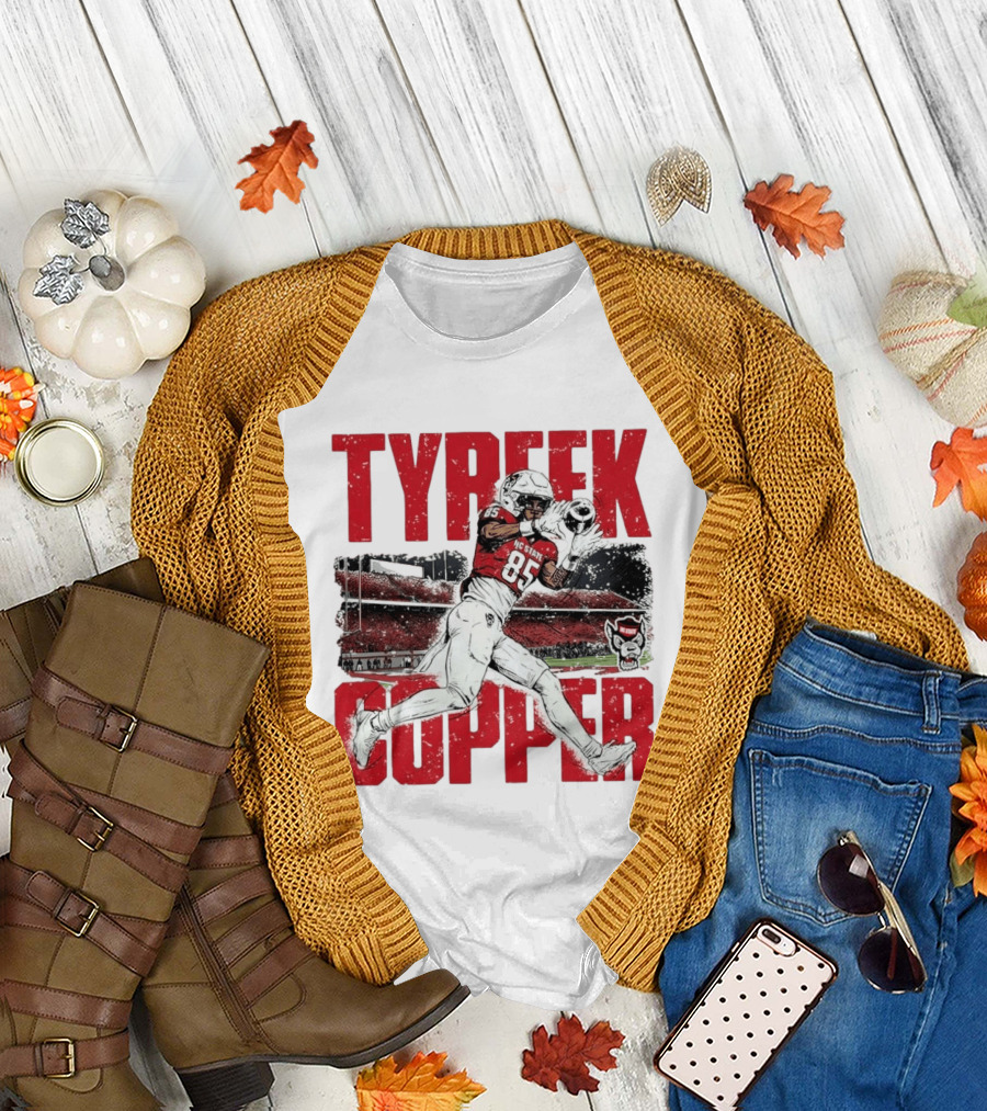 NCAA Football NC State Wolfpack Tyreek Copper Catching Highlight Caricature T-Shirt