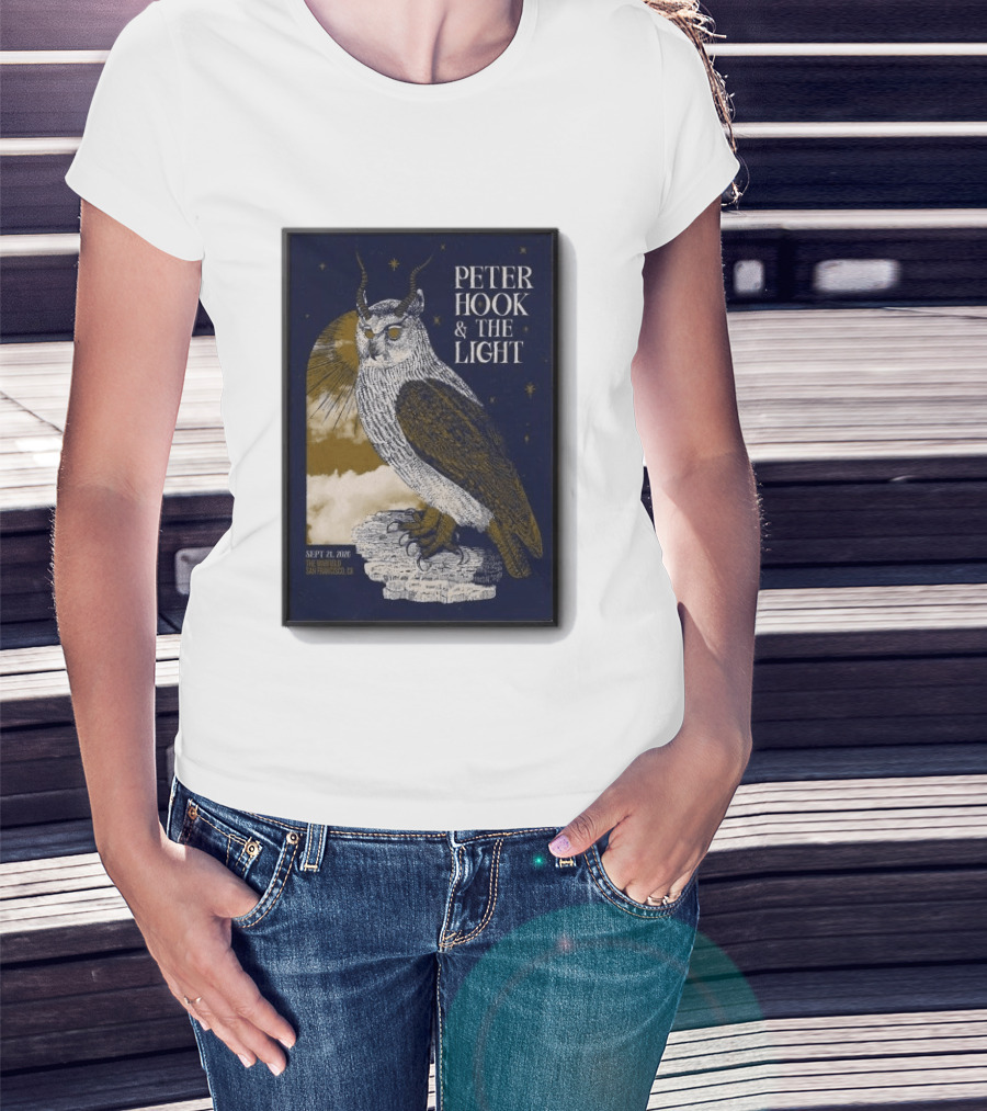 Peter Hook & The Light Sept 21 2026 San Francisco CA Owl T-Shirt