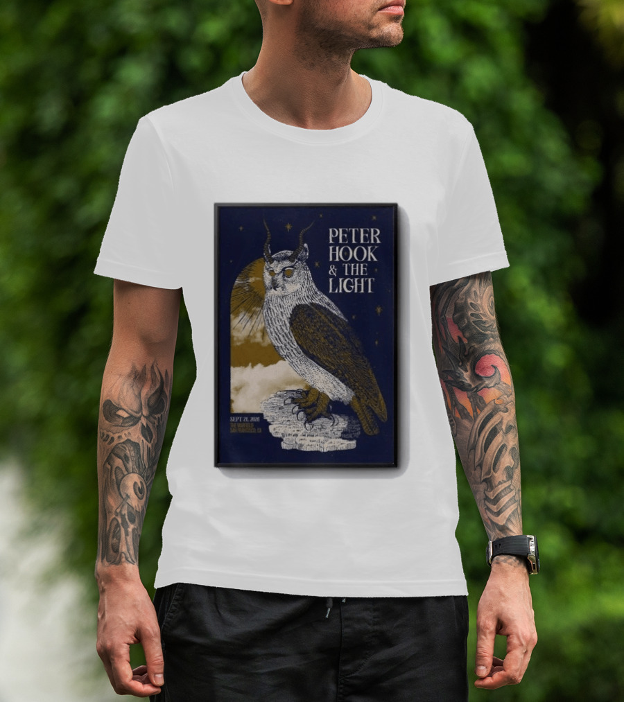 Peter Hook & The Light Sept 21 2026 San Francisco CA Owl T-Shirt