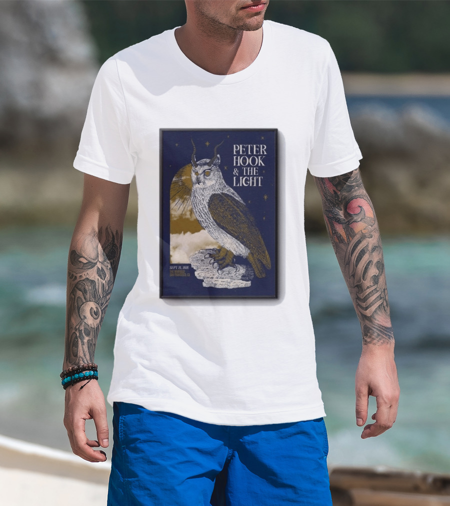 Peter Hook & The Light Sept 21 2026 San Francisco CA Owl T-Shirt