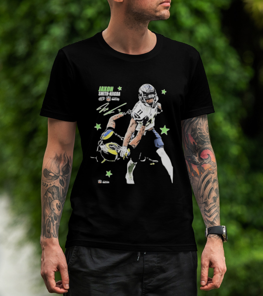 Jaxon Smith Njigba Seattle Seahawks NFL Vs LA Rams Football Art Star Player 11 T-Shirt