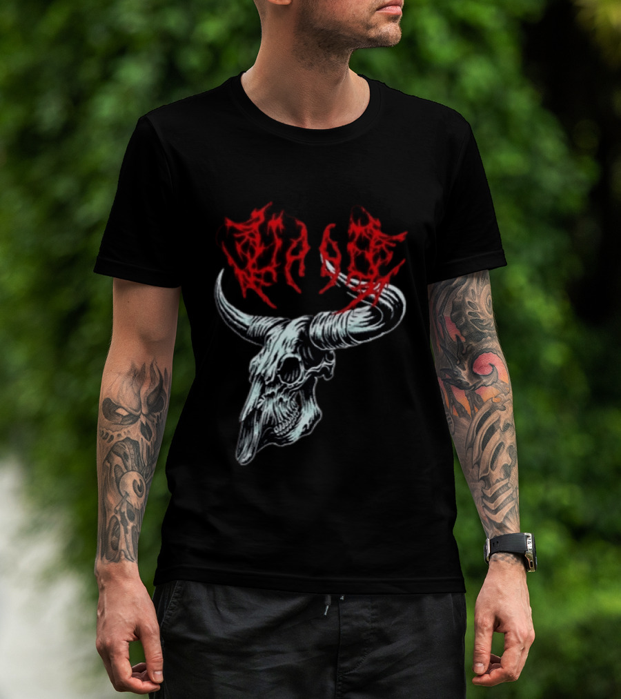 Merchdrop Upon A Burning Body Metal Texas Skull Red T-Shirt