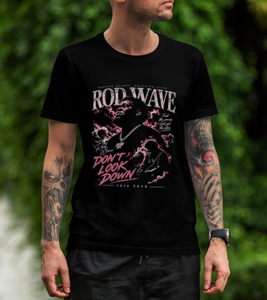 Rod Wave Healing Hearts Changing Lives Don't Look Down 2023 Tour T-Shirt