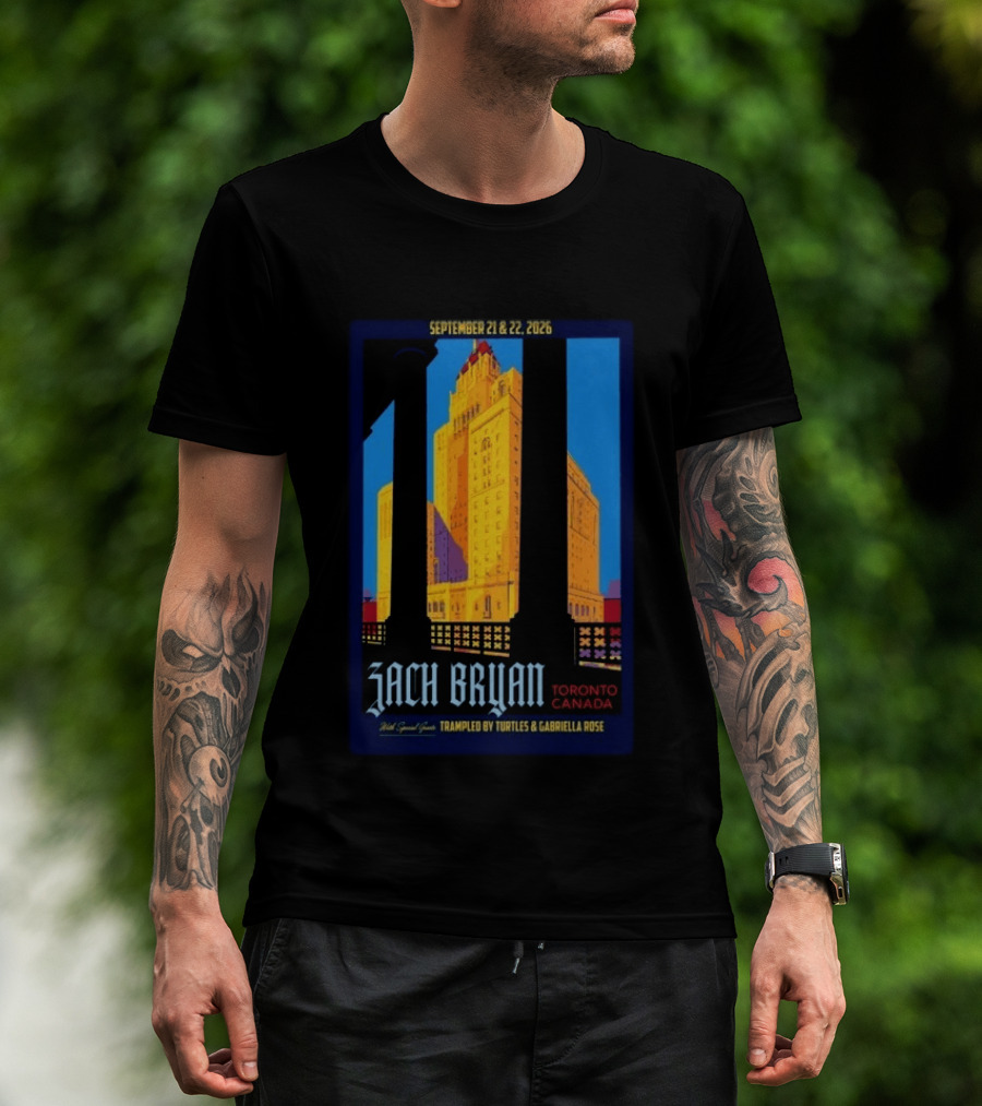 Zach Bryan Toronto Canada Sept 21 22 2026 Trampled By Turtles Gabriella Rose T-Shirt