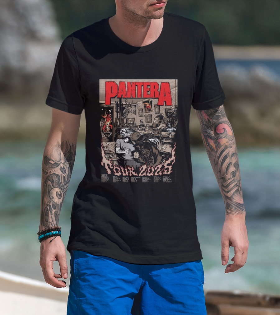 Pantera Tour 2025 Every Album Cover Combined Texas Stops T-Shirt
