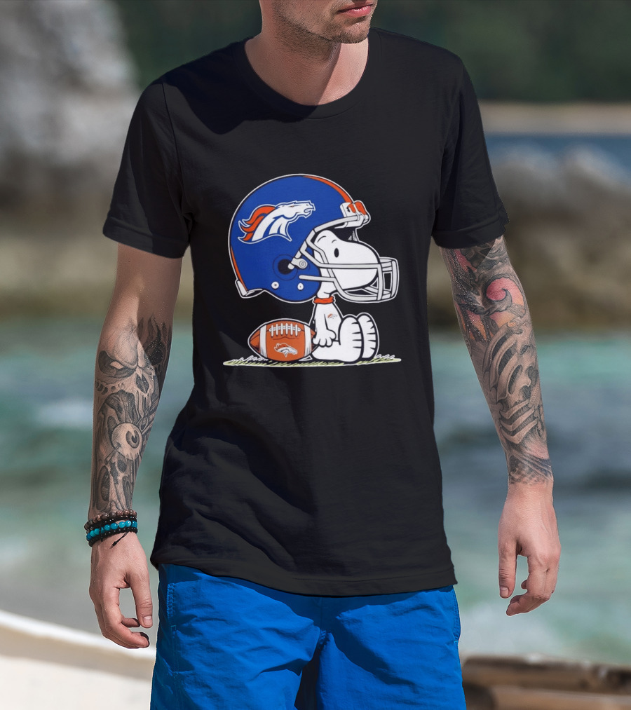 Peanuts Snoopy Denver Broncos Helmet Fan Favorite T-Shirt