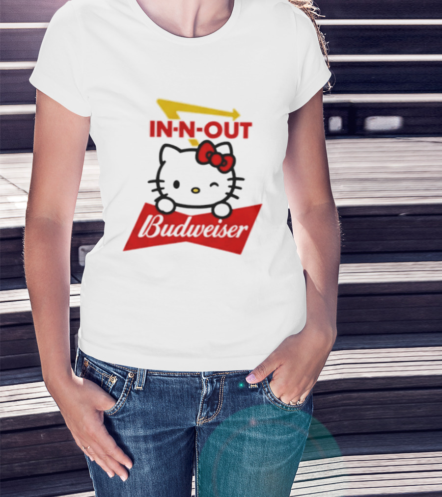 Hello Kitty In N Out Budweiser Combo T-Shirt