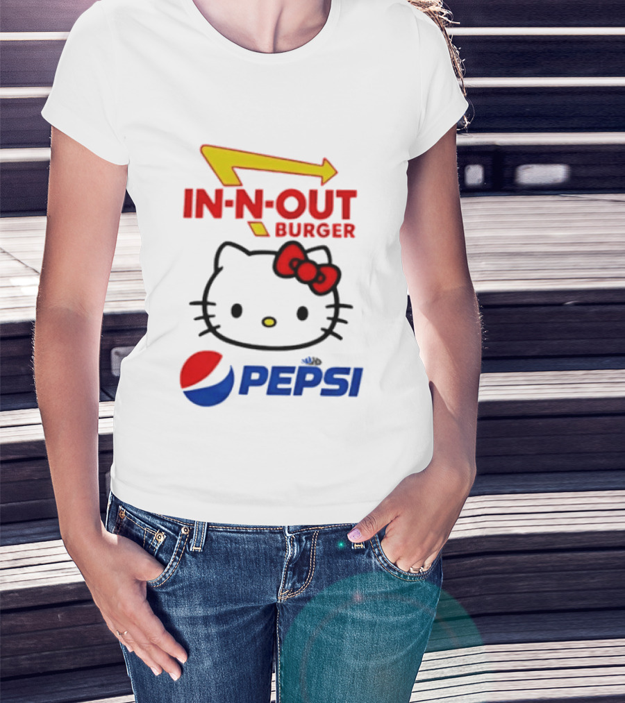 Hello Kitty Sanrio In N Out Burger Pepsi Collaboration T-Shirt