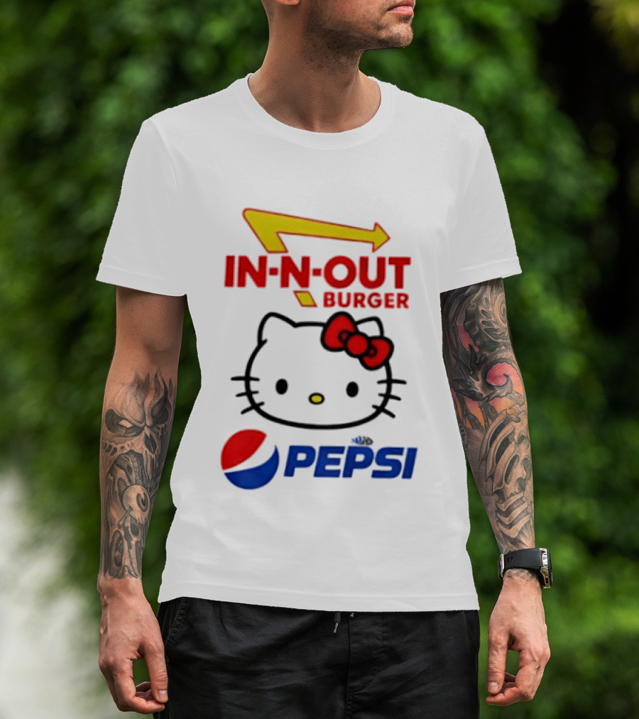 Hello Kitty Sanrio In N Out Burger Pepsi Collaboration T-Shirt