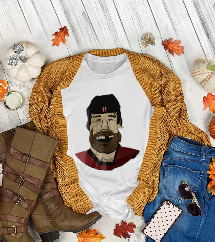 Lululemon Brent Burns Cartoon Hockey Player Missing Teeth T-Shirt