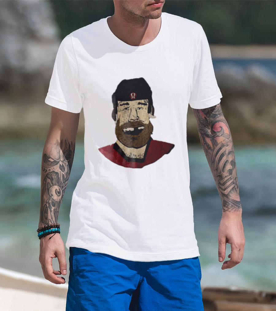 Lululemon Brent Burns Cartoon Hockey Player Missing Teeth T-Shirt