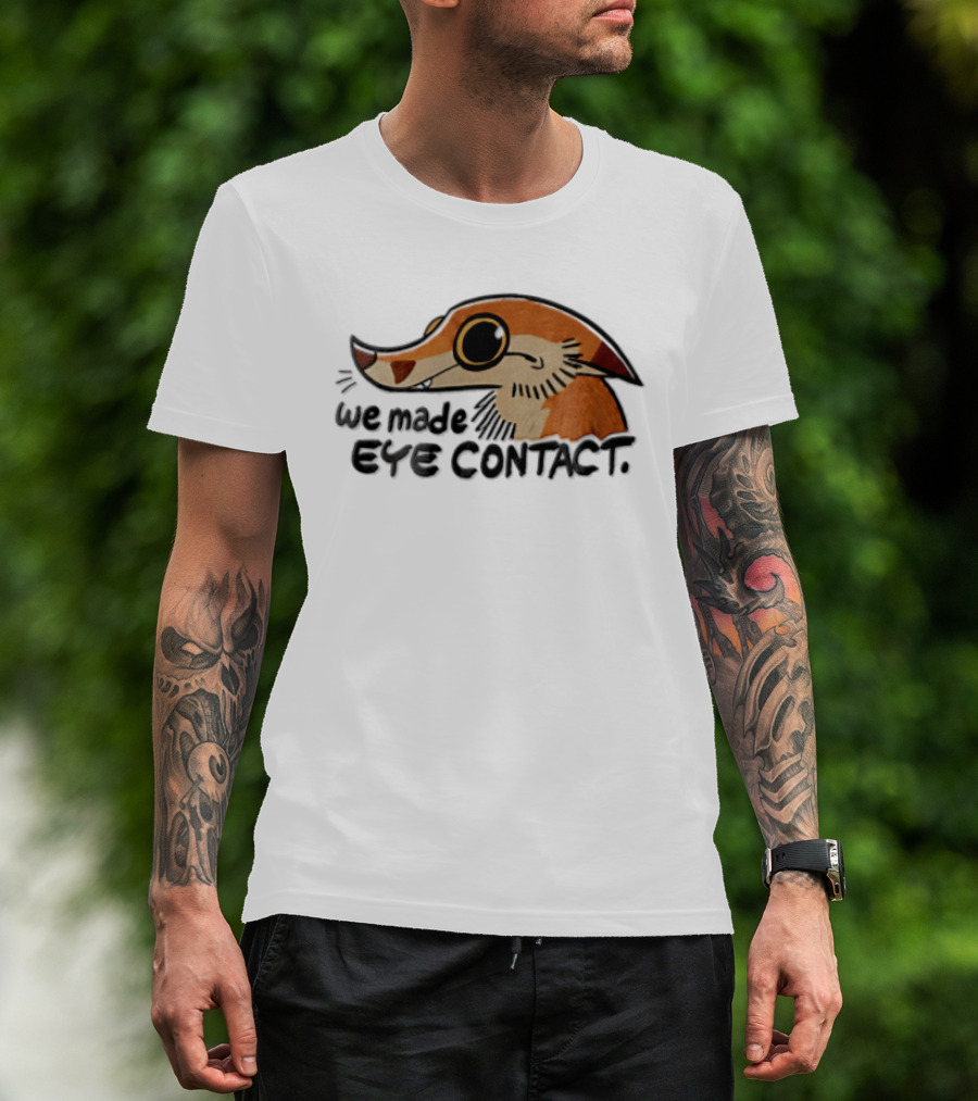 We Made EYE Contact Cartoon Orange Long Snouted Creature T-Shirt