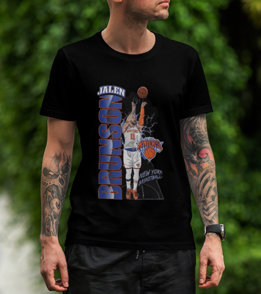 New York Knicks Jalen Brunson Shooting Basketball Player Knicks Basketball T-Shirt