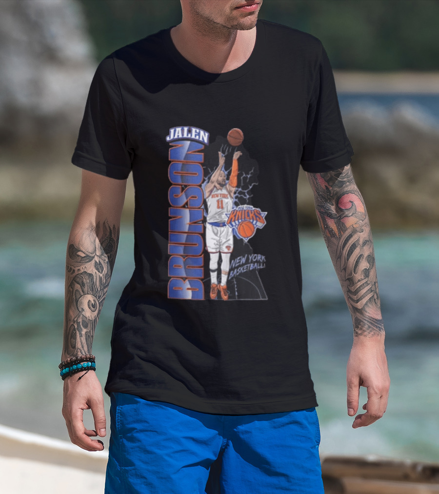 New York Knicks Jalen Brunson Shooting Basketball Player Knicks Basketball T-Shirt