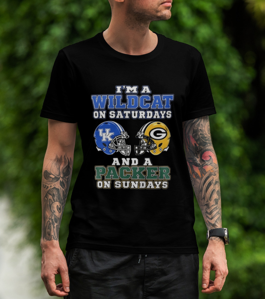 I'm A Wildcat On Saturdays UK Helmet And A Packer On Sundays G Helmet T-Shirt
