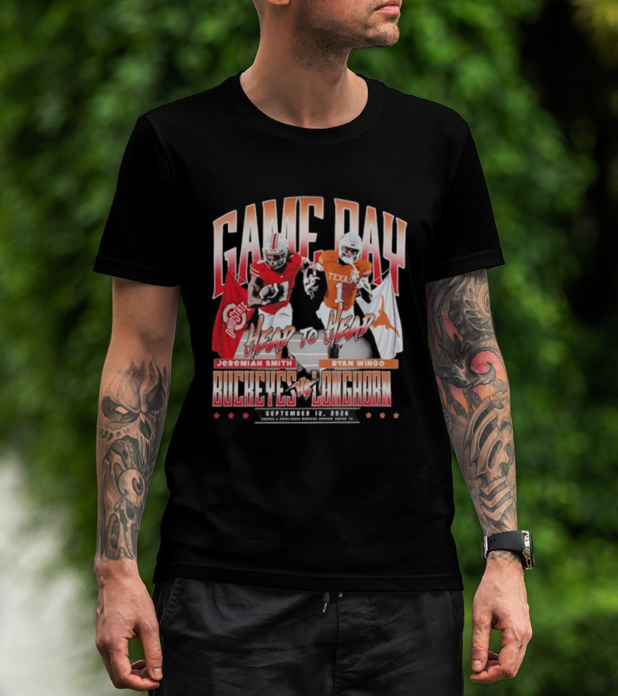 Game Day Buckeyes Vs Longhorns Jeremiah Smith Ryan Wingo September 12 2026 T-Shirt