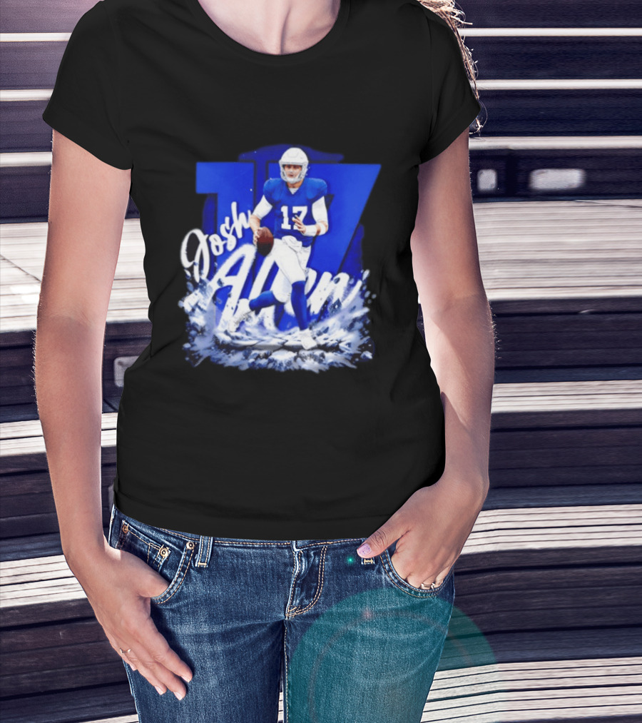 Josh Allen 17 Buffalo Bills Football Player Action T-Shirt