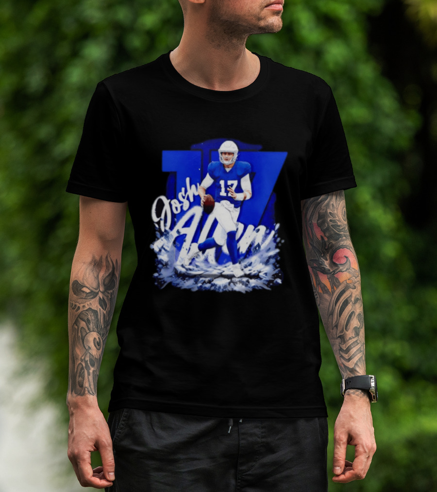 Josh Allen 17 Buffalo Bills Football Player Action T-Shirt