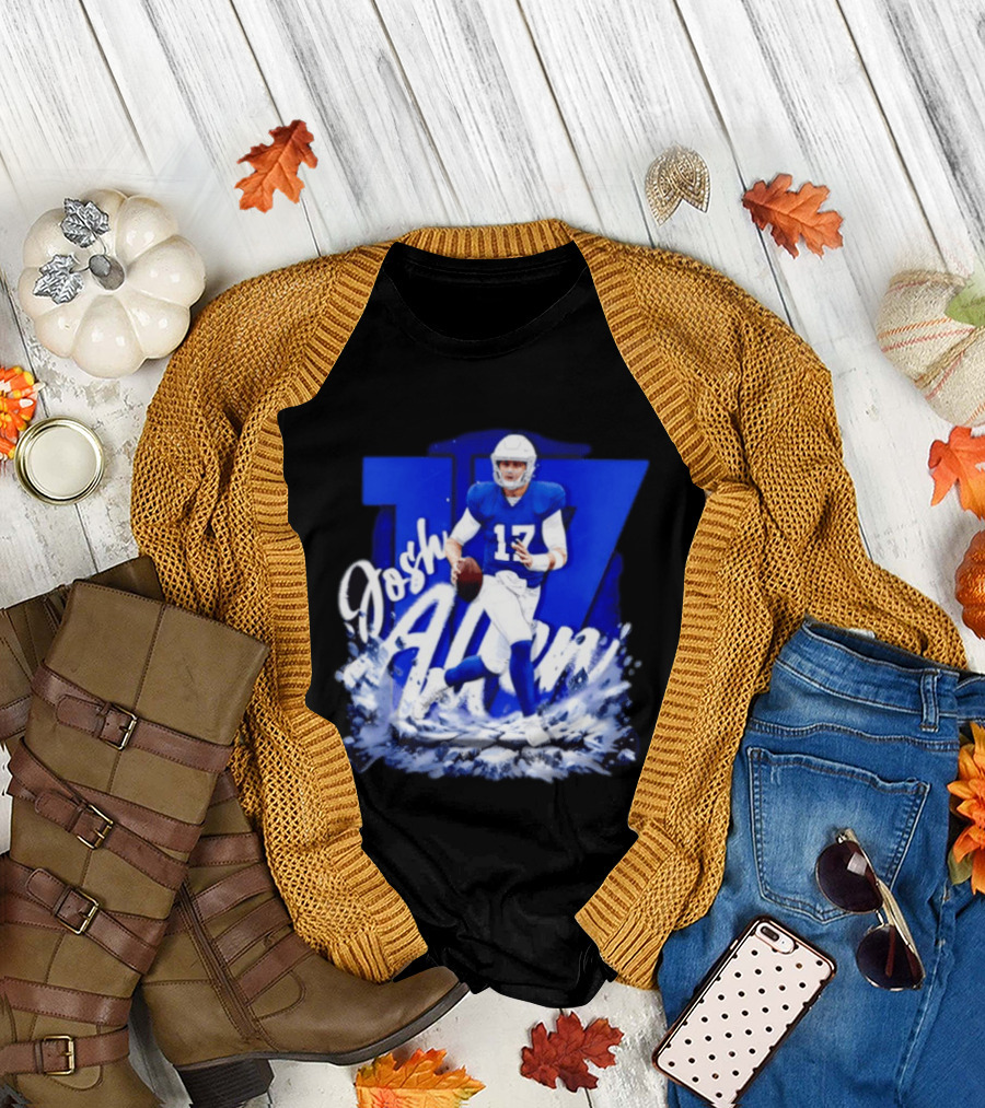 Josh Allen 17 Buffalo Bills Football Player Action T-Shirt