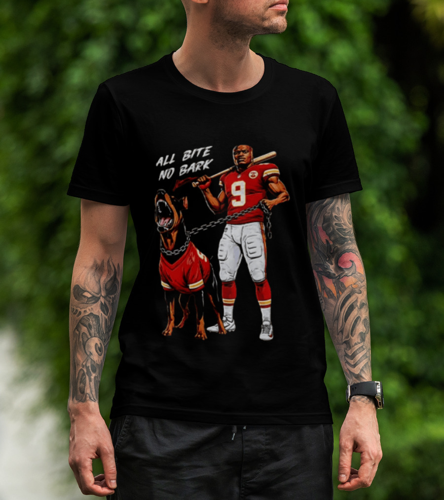 Kenneth Walker III All Bite No Bark Number 9 Football Player And Dog T-Shirt