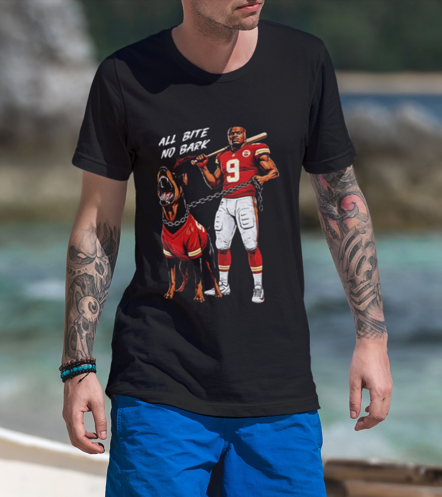 Kenneth Walker III All Bite No Bark Number 9 Football Player And Dog T-Shirt