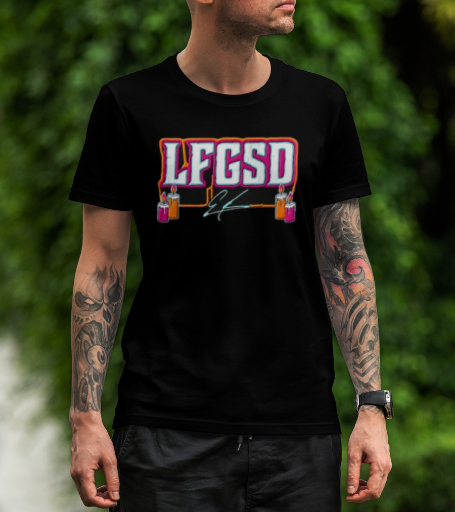 LFGSD Four Lit Candles Graffiti Signature T-Shirt