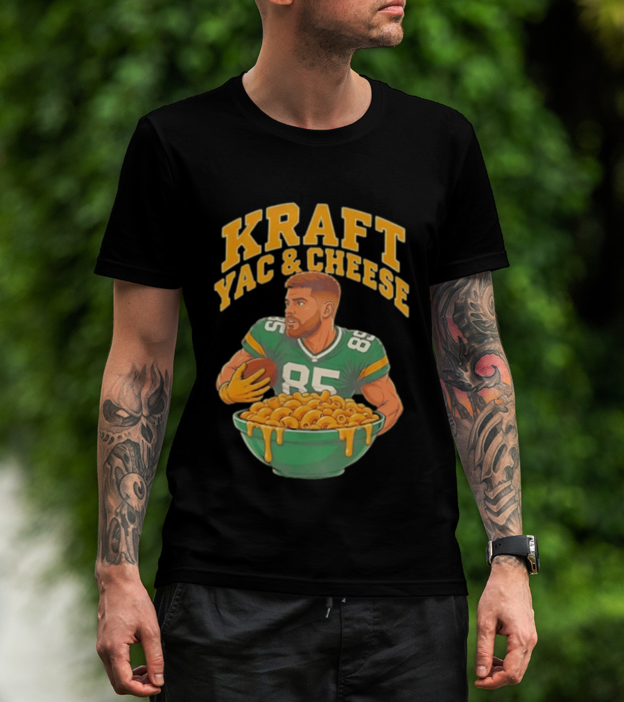Kraft Yac & Cheese Green Bay Packers 85 Football Player With Bowl T-Shirt
